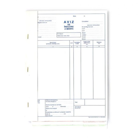 Aviz De Insotire A Marfii A4 3 Exemplare