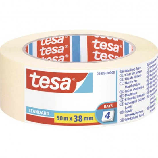 Banda Adeziva de Hartie pentru Mascare Tesa, 38 mm x 50 m, Banda Adeziva Tesa, Banda de Hartie Adeziva, Banda Hartie Tesa, Banda Hartie Adeziva Tesa, Banda de Mascare, Banda Mascare Tesa, Banda Tesa de Mascare, Banda de Hartie pentru Mascare