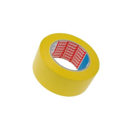 Banda Adeziva Marcare Tesa,  Galben, 50mm x 33m, Banda Adeziva Galbena Tesa, Banda Adeziva pentru Marcare Ieftina, Banda Adeziva Tesa Ieftina, Banda de Marcare PVC, Banda Adeziva Colorata, Banda Marcare Colorata