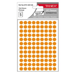 Etichete Rotunde 10mm Portocalii 540/tipla Tanex