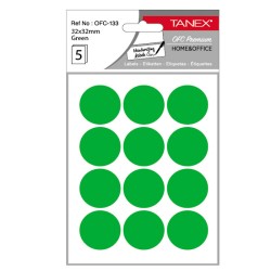 Etichete Rotunde 32mm Verzi 60/tipla Tanex