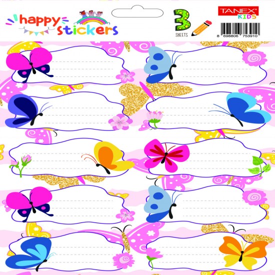 Etichete Scolare 30/set Fluturi Tls-729 Tanex