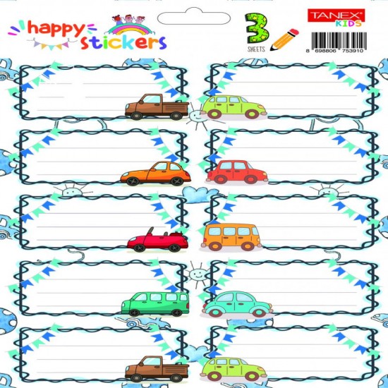 Etichete Scolare 30/set Masini Tls-753 Tanex