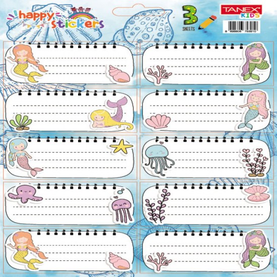 Etichete Scolare 30/set Mermaids Tls-828 Tanex