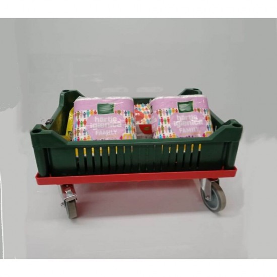 Carucior Transport pentru Lazi de 60x40 cm, 61.6x41.6x17.2 cm, Rosu, Carucior de Transport, Carucior pentru Transport, Carucioare Transport, Carucior Lazi 60x40 cm, Carucior Lazi 600x400 mm, Carucioare pentru Transport, Carucioare de Transport