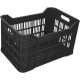 Naveta A101, Plastic HDPE, 35x53x31.5 cm, Negru, Ladita Transport Legume, Ladita Transport Fructe, Ladita Depozitare, Ladita Fructe, Ladita Legume, Ladita Aprozar, Ladita Gradinarit, Ladita Agricultura, Ladita Practica, Lada Plastic HDPE