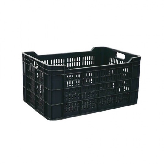 Naveta M30, Plastic HDPE, 60x40x30 cm, Negru, Ladita Transport Legume, Ladita Transport Fructe, Ladita Depozitare, Ladita Fructe, Ladita Legume, Ladita Aprozar, Ladita Gradinarit, Ladita Agricultura, Ladita Practica, Lada Plastic HDPE