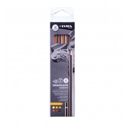 Creion Grafit Lyra Graduate, 6 Buc/cutie, Pentru Desen Artistic