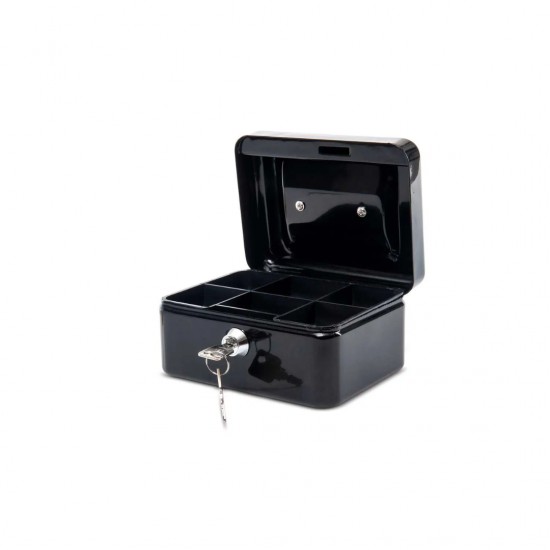 Caseta (cutie) Metalica Pentru Bani, 152 X 125 X 80 Mm, Maul - Neagra