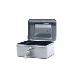 Caseta (cutie) Metalica Pentru Bani, 152 X 125 X 80 Mm, Maul - Argintie