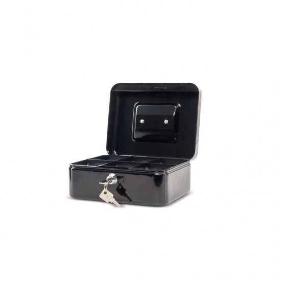 Caseta (cutie) Metalica Pentru Bani, 200 X 170 X 90 Mm, Maul - Neagra