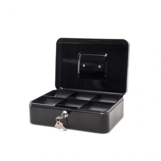 Caseta (cutie) Metalica Pentru Bani, 250 X 190 X 90 Mm, Maul - Neagra