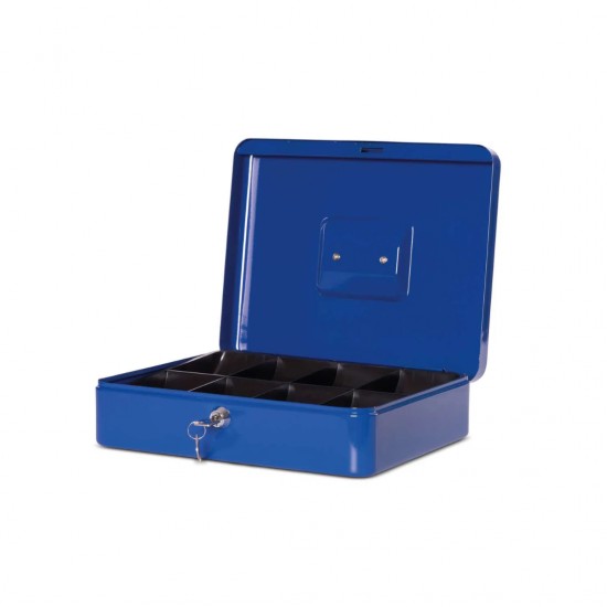 Caseta (cutie) Metalica Pentru Bani, 300 X 250 X 87 Mm, Maul - Albastra