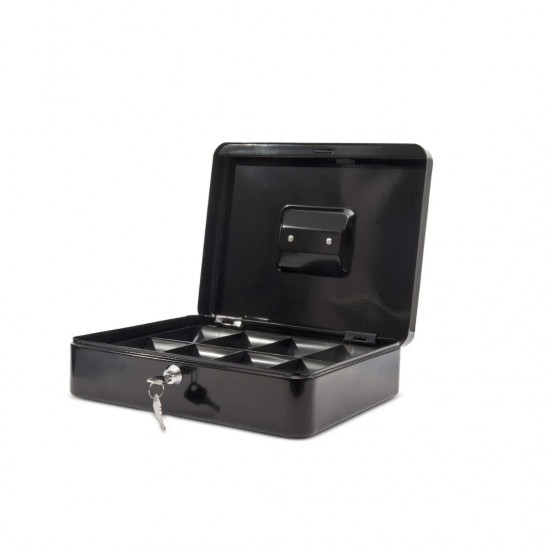 Caseta (cutie) Metalica Pentru Bani, 300 X 250 X 87 Mm, Maul - Neagra