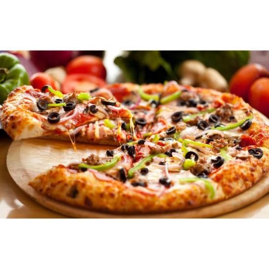 Set 100 Coltare Felie Pizza, 205x155x20 mm, Triunghiuri din Carton Neimprimat Alb/Natur