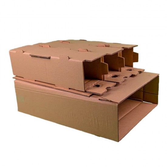 Set 50 Cutii pentru 3 Sticle, cu Separator, 370x130x395 mm, Carton CO5 Natur