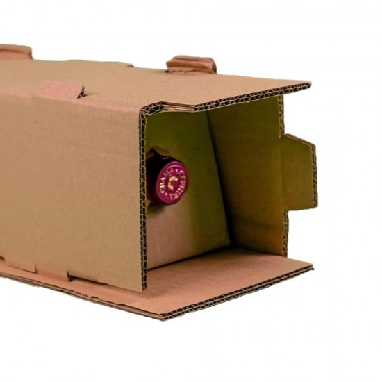 Set 50 Cutii pentru 3 Sticle, cu Separator, 370x130x395 mm, Carton CO5 Natur