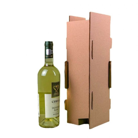 Set 50 Cutii pentru 3 Sticle, cu Separator, 370x130x395 mm, Carton CO5 Natur