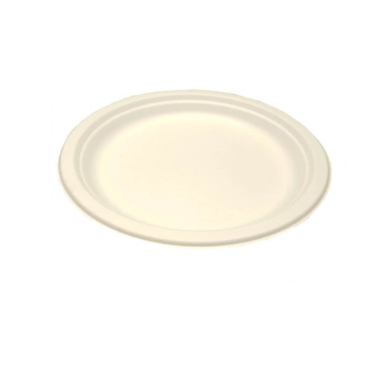 Set 50 Farfurii Biodegradabile, 18 cm, Trestie de Zahar