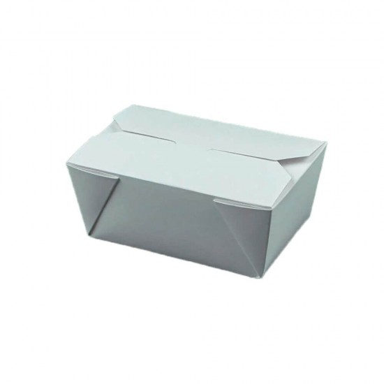 Set 50 Cutii pentru Meniu, 1000 ml, 130x85x60 mm, Inchidere cu 4 Clapete, Carton Duplex Alb