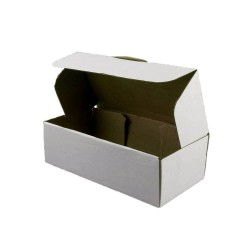 Set 100 Cutii cu Autoformare, 260x200x90 mm, Carton Alb/Natur