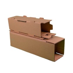 Set 50 Cutii pentru 1 Sticla, cu Separator, 130x130x395 mm, Carton CO5 Natur