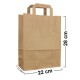 Sacose din Hartie Natur 22x11x28 cm, 250 Buc/Bax - Pungi si Plase cu Maner Flat