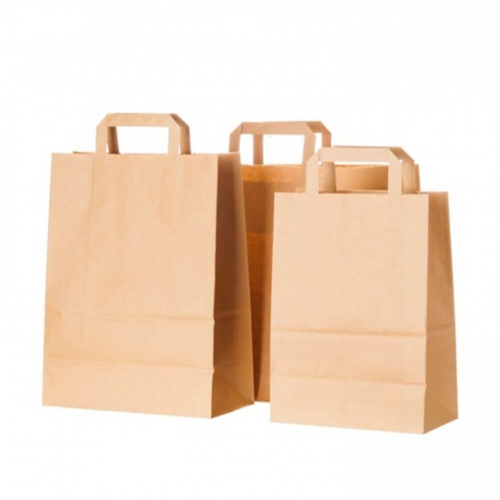 Sacose din Hartie Natur 25x14x30 cm, 250 Buc/Bax, Pungi Hartie, Plase Hartie, Plase Hartie Maro, Pungi Hartie Maro, Sacose Hartie, Sacose Natur, Sacose Hartie Natur, Sacose Hartie cu Maner