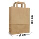 Sacose din Hartie Natur 32x17x38.5 cm, 250 Buc/Bax - Pungi si Plase cu Maner Flat