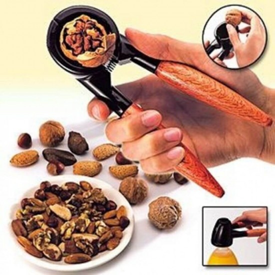 Spargator de Nuci CLIVIA, Lemn/Metal, Maro, Spargatoare de Nuci, Spargator pentru Nuci cu Maner de Lemn, Spargator de Nuci de Metal, Spargatoare Metalice pentru Nuci, Spargator Manual pentru Nuci