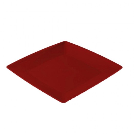 STERK Farfurie Patrata Mare, 23x23x1.5 cm, Rosie, Plastic, Farfurie Patrata Rosie, Farfurie Rosie, Farfurie Plastic, Farfurie Patrata, Farfurie Adanca Patrata, Farfurie Adanca, Vesela Masa, Farfurii Adanci