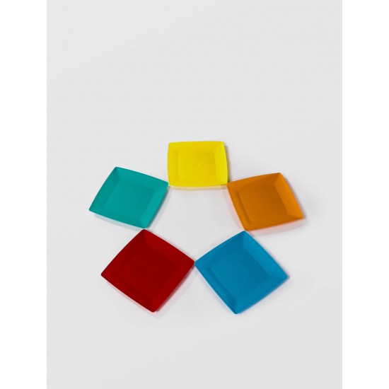 STERK Farfurie Patrata Mare, 23x23x1.5 cm, Rosie, Plastic, Farfurie Patrata Rosie, Farfurie Rosie, Farfurie Plastic, Farfurie Patrata, Farfurie Adanca Patrata, Farfurie Adanca, Vesela Masa, Farfurii Adanci