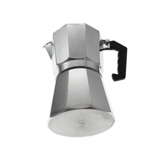 Espressor Aluminiu pentru 9 Cesti, Material Aluminiu, Culoare Aringtiu/Negru, Capacitate 500 ml, Espressor Aluminiu, Cafetiera Aluminiu, Espresor 9 Cafele, Espressor 9 Portii, Cafetiera Espressor, Cafetiera Moka, Oala Moka,