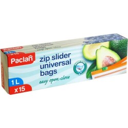 Set 15 Pungi cu Fermoar PACLAN, 1L, Pungi cu Autoinchidere, Set Pungi Plastic cu Inchidere, Pungi Resigilabile cu Fermoar, Set Pungi Transparente cu Fermoar, Set Pungi cu Fermoar, Pungi Alimente cu Fermoar, Pungi Alimente cu Inchidere