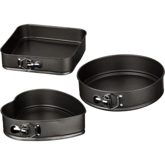 Set 3 Tavi pentru Copt, Forma Inima/Rotunda/Patrata, Tavi cu Baza Detasabila, Tavi de Copt, Tavi pentru copt, Set Tavi de Copt, Tava Forma Inima, Tava Patrata, Tava Rotunda, Forme Gatit, Forme Copt