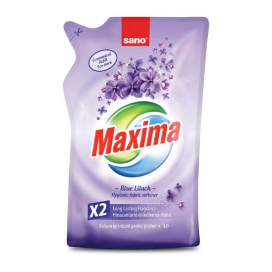 Rezerva Balsam Rufe Sano Maxima, 1 L, Blue Lilac, Liliac, Rezerva Balsam Igienizant pentru Haine, Rezerve Balsamuri pentru Rufe Sano Maxima, Rezerva Balsam pentru Tesaturi, Rezerva Sano Maxima Balsam de Rufe Parfumat