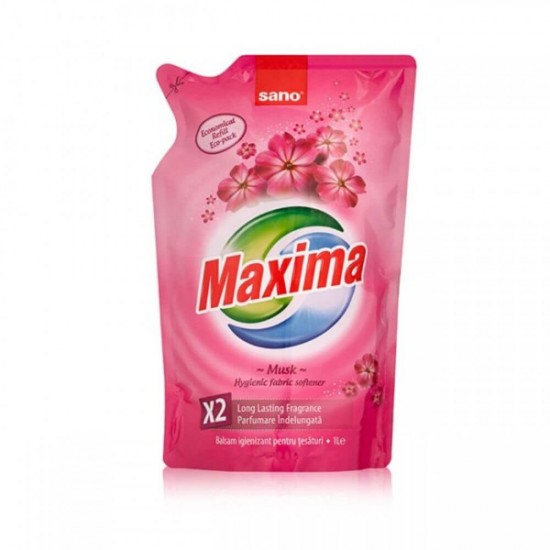 Rezerva Balsam Rufe Sano Maxima, 1 L, Musk, Mosc, Rezerva Balsam Igienizant pentru Haine, Rezerve Balsamuri pentru Rufe Sano Maxima, Rezerva Balsam pentru Tesaturi, Rezerva Sano Maxima Balsam de Rufe Parfumat