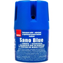 Odorizant Solid pentru Bazin Toaleta SANO Blue 150 g, Albastru, Detergent Toaleta, Odorizant Toaleta, Detergent Solid pentru Toaleta, Odorizant Solid pentru Toaleta, Detergent Odorizant pentru Bazin Toaleta