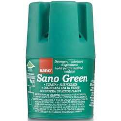 Odorizant Solid pentru Bazin Toaleta SANO Green 150 g, Verde, Detergent Toaleta, Odorizant Toaleta, Detergent Solid pentru Toaleta, Odorizant Solid pentru Toaleta, Detergent Odorizant pentru Bazin Toaleta