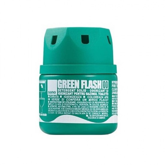 Odorizant Solid pentru Bazin Toaleta SANO Green 150 g, Verde, Detergent Toaleta, Odorizant Toaleta, Detergent Solid pentru Toaleta, Odorizant Solid pentru Toaleta, Detergent Odorizant pentru Bazin Toaleta