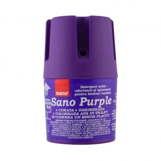 Odorizant Solid pentru Bazin Toaleta SANO Purple,150 g, Mov, Detergent Toaleta, Odorizant Toaleta, Detergent Solid pentru Toaleta, Odorizant Solid pentru Toaleta, Detergent Odorizant pentru Bazin Toaleta