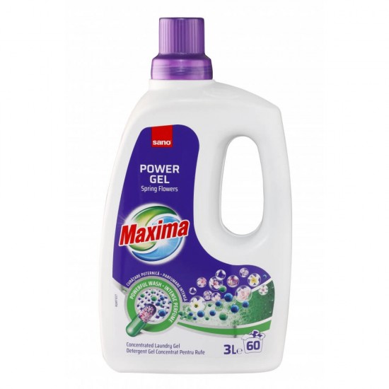 Detergent Gel Concentrat Rufe Sano Maxima Spring Flowers, 3 L, Parfum Floral, Detergent Concentrat Rufe, Detergent Rufe, Detergent Gel Rufe, Detergent Haine Colorate, Detergent Lichid, Detergent Concentrat Haine