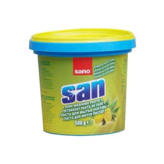 Detergent Pasta de Vase SANO San 500 g, Lamaie si Aloe Vera, Detergent pentru Vase, Detergent Pasta pentru Spalat Vase, Detergent pentru Vesela, Pasta pentru Spalat Vase, Pasta Spalat Vesela, Detergent Pasta pentru Vase