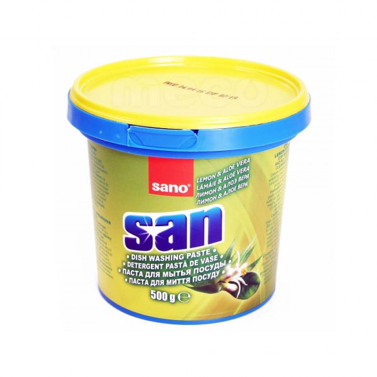 Detergent Pasta de Vase SANO San 500 g, Lamaie si Aloe Vera, Detergent pentru Vase, Detergent Pasta pentru Spalat Vase, Detergent pentru Vesela, Pasta pentru Spalat Vase, Pasta Spalat Vesela, Detergent Pasta pentru Vase