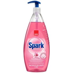 SANO Spark Detergent Lichid pentru Vase, 1 L, Parfum Flori de Migdale, pentru Piele Sensibila, Detergent Vase pentru Maini Sensibile, Detergent Vase cu Pompita, Detergenti Lichizi pentru Vase, Detergent de Vase cu Balsam