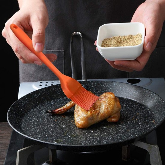 Pensula din Silicon pentru Gatit, Dimensiune 17x3 cm, Culoare Portocaliu, Pensula Gatit, Pensula din Silicon, Pensula pentru Bucatarie, Ustensile pentru Bucatarie, Pensula de Bucatarie, Pensule pentru Gatit, Ustensile pentru Gatit, Pensula Ulei