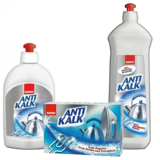 Solutie Indepartare Calcare Electrocasnice Sano Anti Kalk 500 ml, Solutie Anticalcar, Solutie Anticalcar Electrocasnice, Solutie Indepartare Calcar Suprafete Multiple, Solutie pentru Curatarea Depunerilor de Calcar