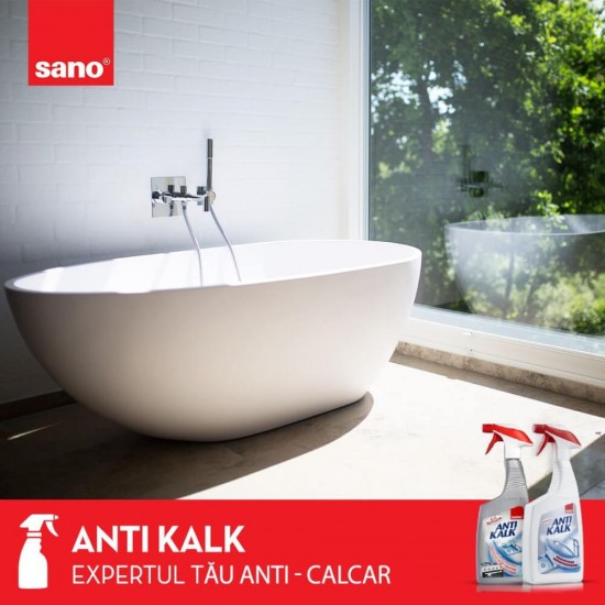 Solutie Indepartare Calcar SANO Anti Kalk, 750 ml, Solutie Anticalcar, Solutie Anticalcar Diverse Suprafete, Solutie Indepartare Calcar Suprafete Multiple, Solutie Anticalcar Suprafete Diferite, Detergenti Suprafete Multiple