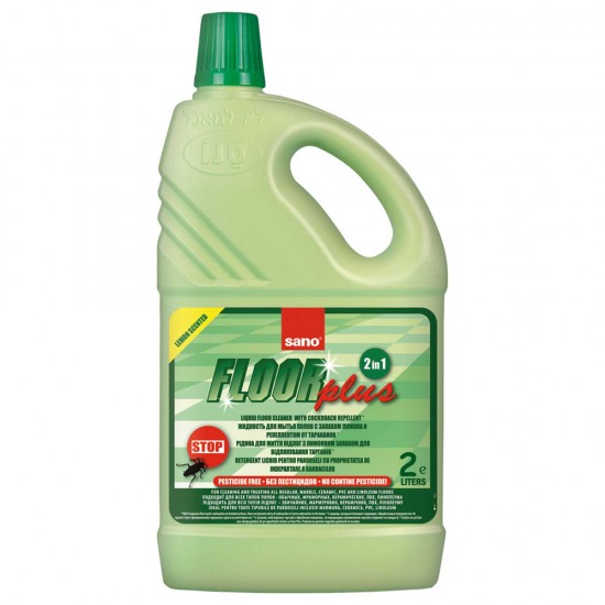 Detergent Lichid Pardoseli Sano Floor Plus 2 in 1, 2 L, pentru Indepartarea Gandacilor, Concentrat, Detergent Pardoseli, Detergent Universal Pardoseli, Solutie Curatare Pardoseli, Solutie Podea, Detergent Podea, Detergent Universal Podea
