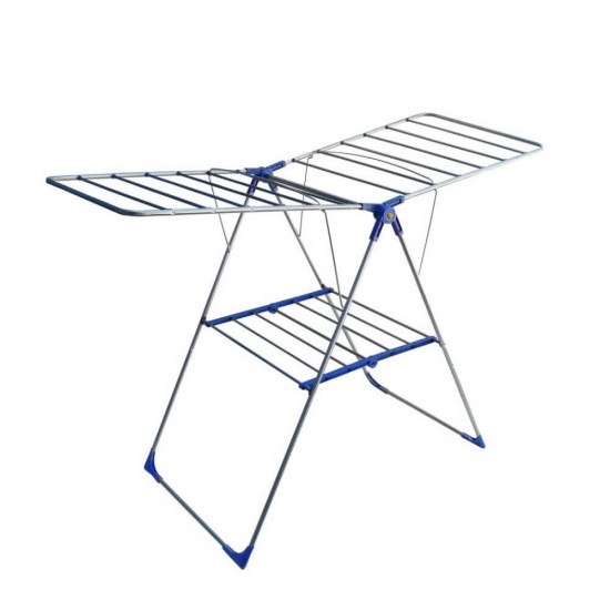 Uscator de Rufe cu 2 Nivele, 150x54.5x102.5 cm, Greutate Maxima Suportata 20 Kg, Culoare Gri, Uscator Rufe, Uscatoare de Rufe, Uscator Rufe Vertical, Uscator 2 Nivele, Uscator Rufe Clasic,Uscator Rufe din Otel, Uscator Rufe Fier, Uscator Rufe Rezistent